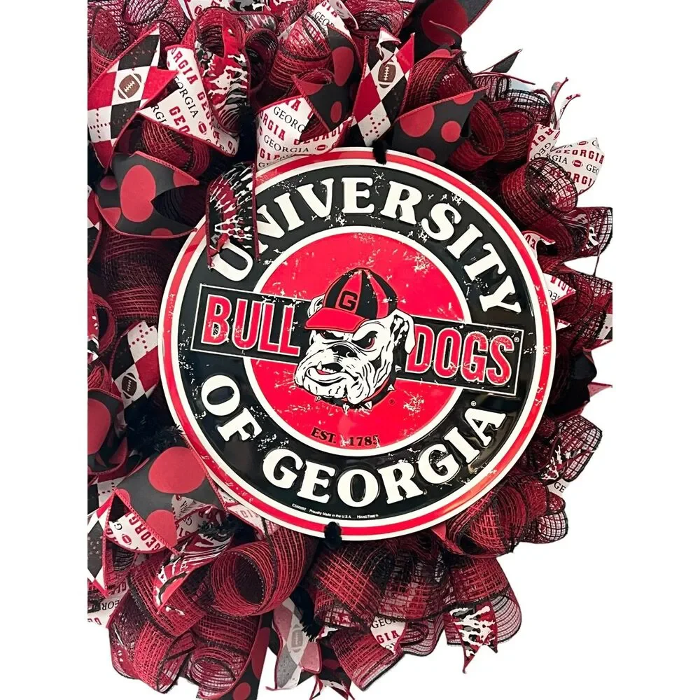 Georgia Bulldogs Football Deco Mesh Wreath | Perfect for Any DAWG Fan